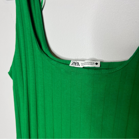 ZARA Green Midi Tank Dress - Size Small - Picture 4 of 5